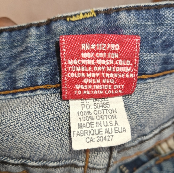 True Religion Size 27 Vintage Joey Patch Blue Jeans Low Rise Flare Boot Cut - Picture 6 of 8